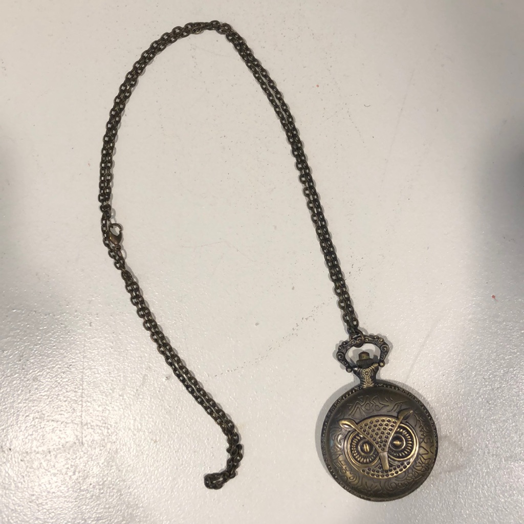 Pocket Watch / Owl Clock Necklace